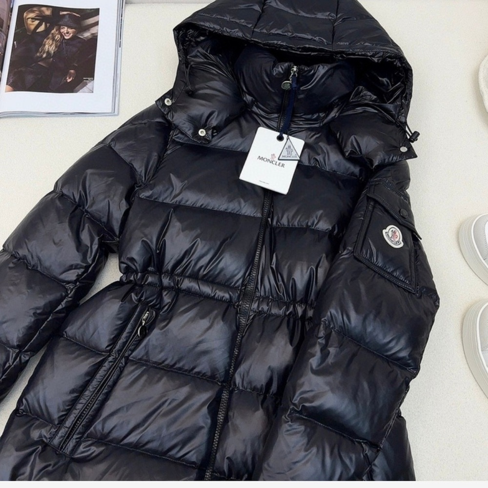 Moncler Shiny Black Puffer Coat